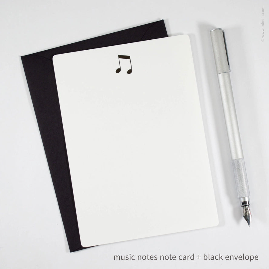 Flat Note Card Set with Music Notes
