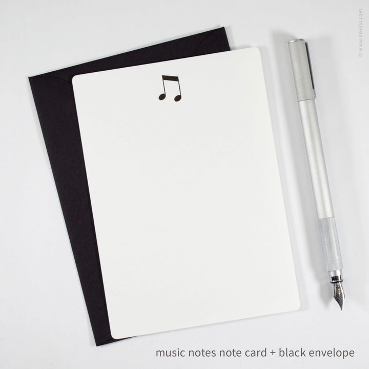 Flat Note Card Set with Music Notes