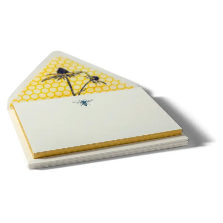 Bee- Letterpress Flat Notecard  4.25” x 5.5”  (6ct)