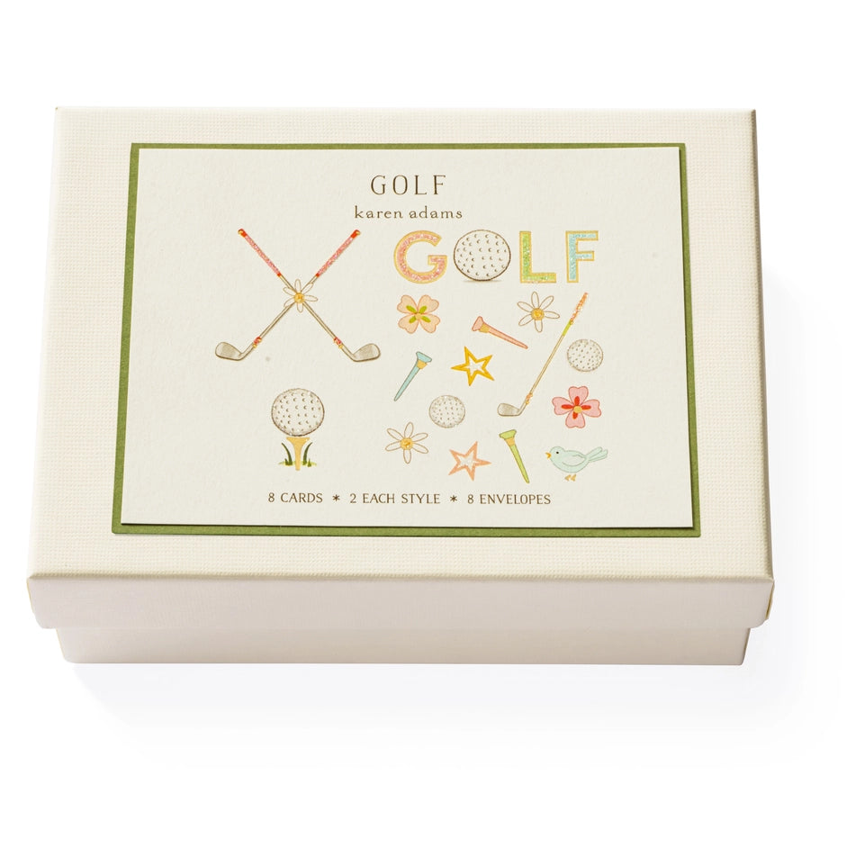 Karen Adams - Golf Notecard Box (x8)