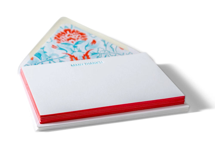 MANY THANKS - Letterpress Flat Notecard  4.25” x 5.5”  (6ct)