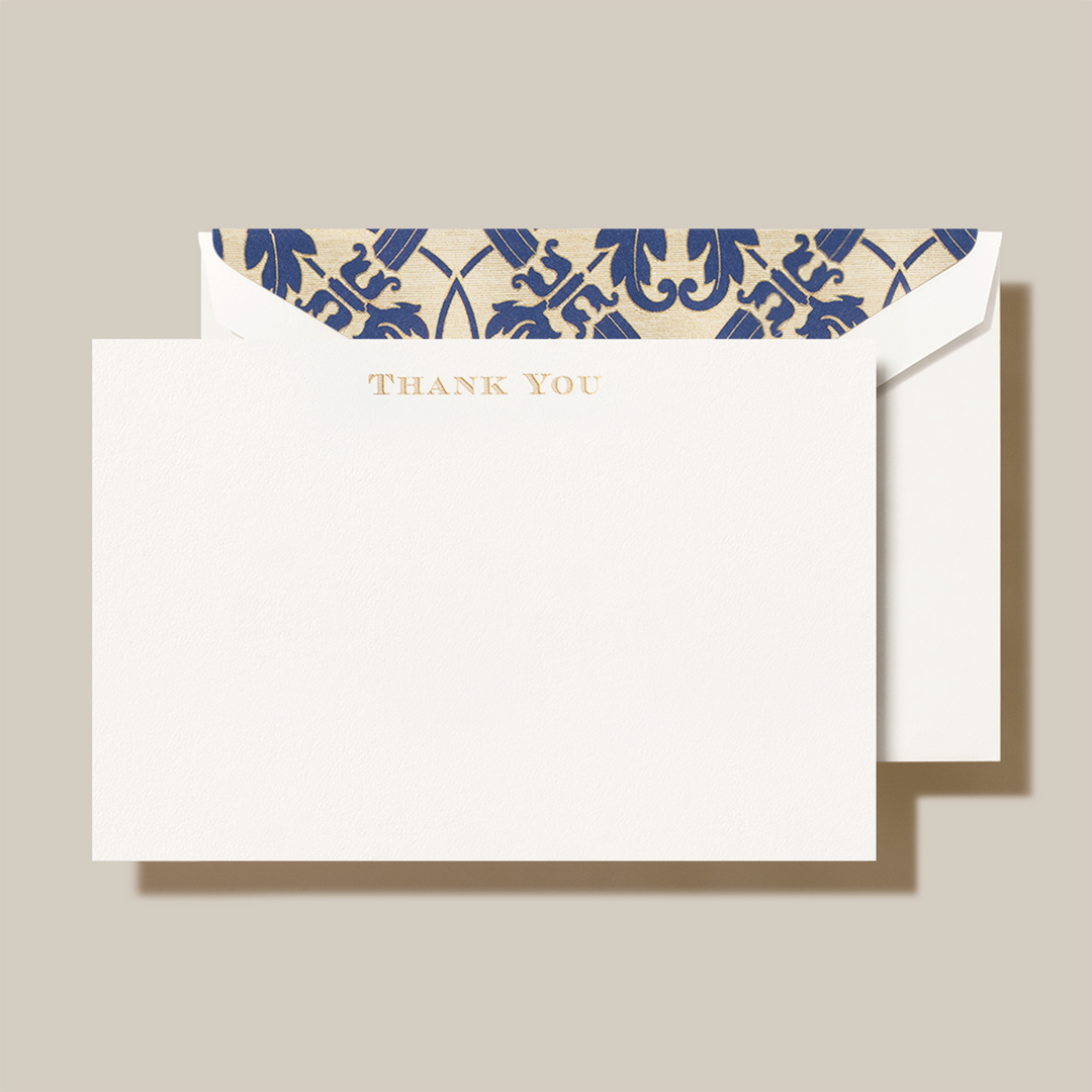 Crane 4 3/8" x 6 9/16" Cards & Envelopes 10pk - Regency Thank You Note