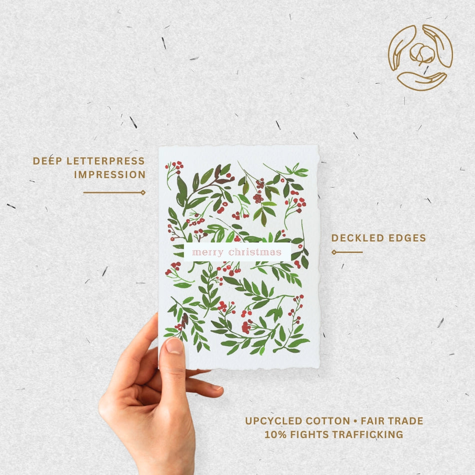 Paper Baristas Merry Christmas Berries Christmas Greeting Card Box Set
