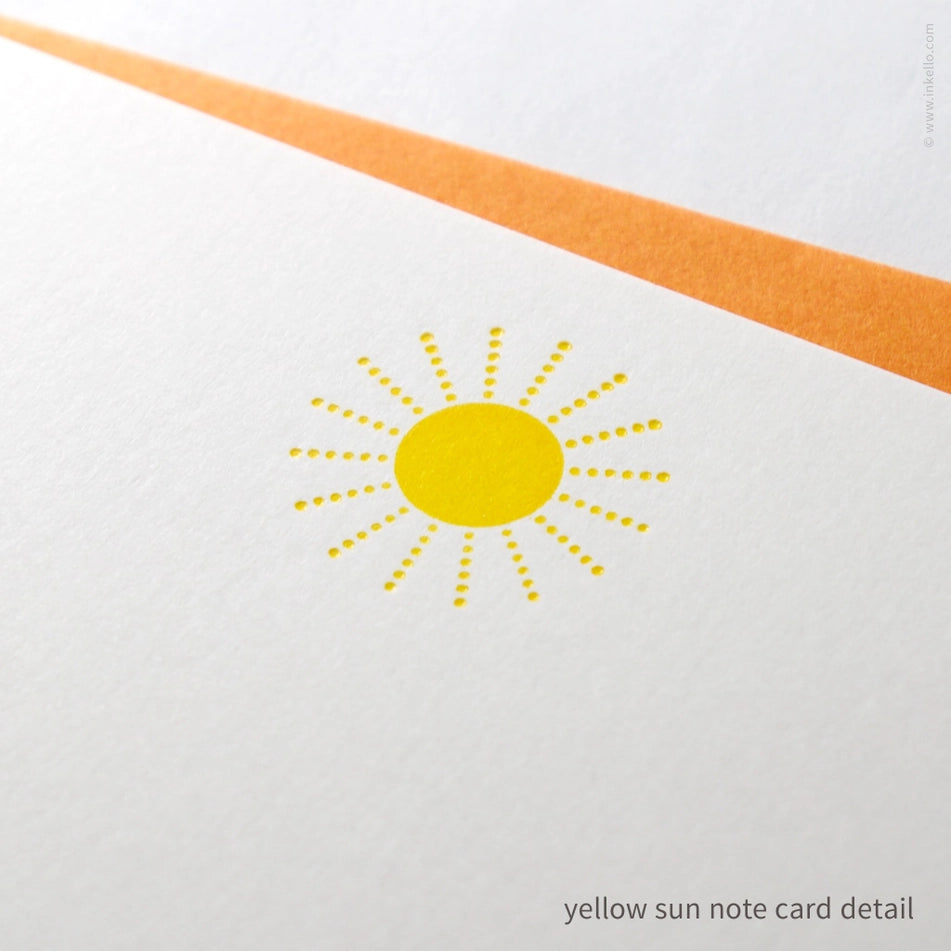 Flat Note Card Set with Yellow Sun