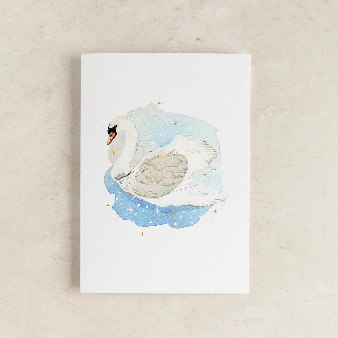 Swan Lake Pop Out Watercolour Greetings Card - A6