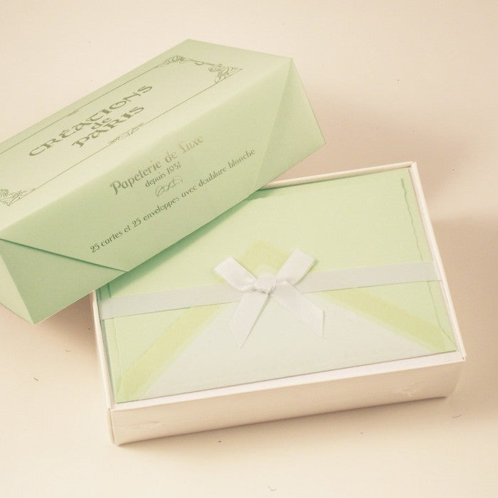 Flat Deckled Edge Cards and Lined Envelopes 3.75" x 6" (25 ct) | Rossi 1931 Italian Stationery