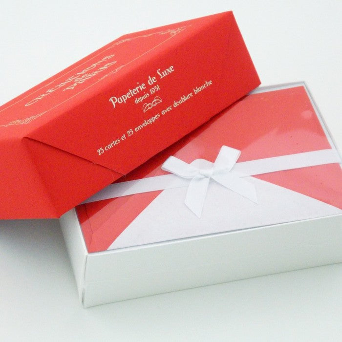 Flat Deckled Edge Cards and Lined Envelopes 3.75" x 6" (25 ct) | Rossi 1931 Italian Stationery