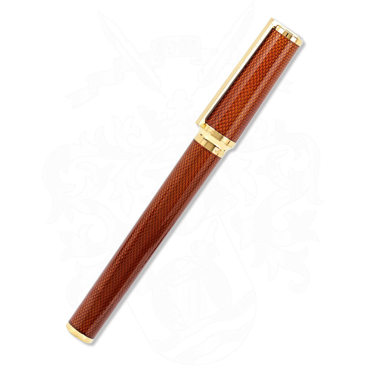 S.T. Dupont Montparnase Orange / Amber Guilloche Fountain Pen
