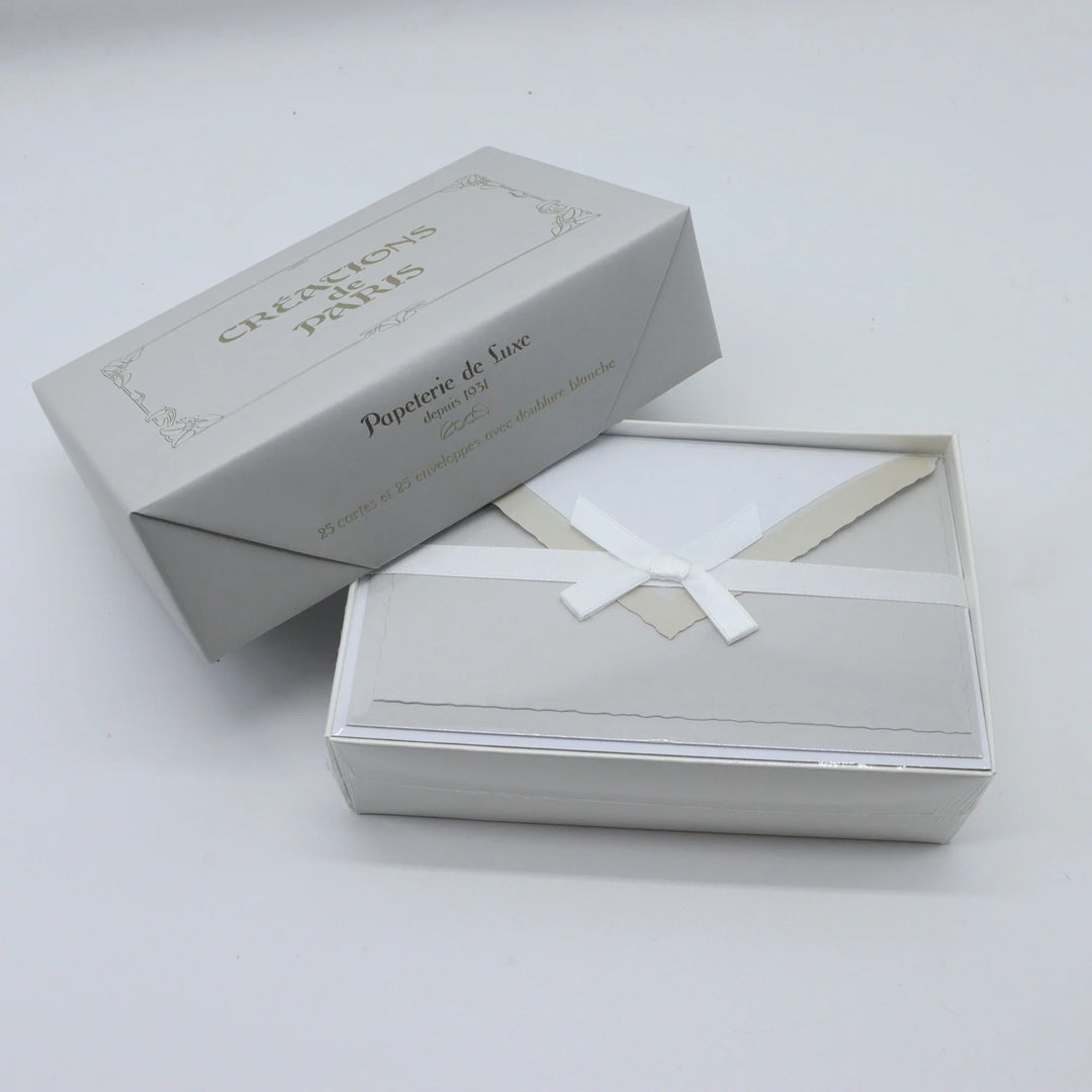 Flat Deckled Edge Cards and Lined Envelopes 3.75" x 6" (25 ct) | Rossi 1931 Italian Stationery