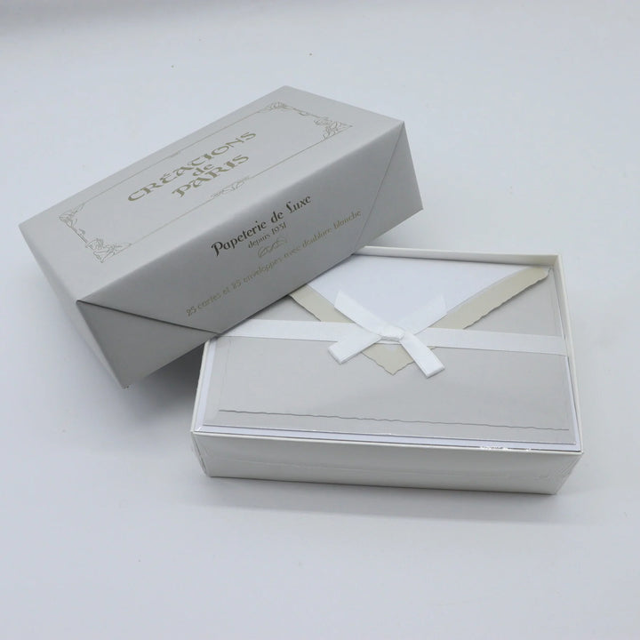 Flat Deckled Edge Cards and Lined Envelopes 3.75" x 6" (25 ct) | Rossi 1931 Italian Stationery