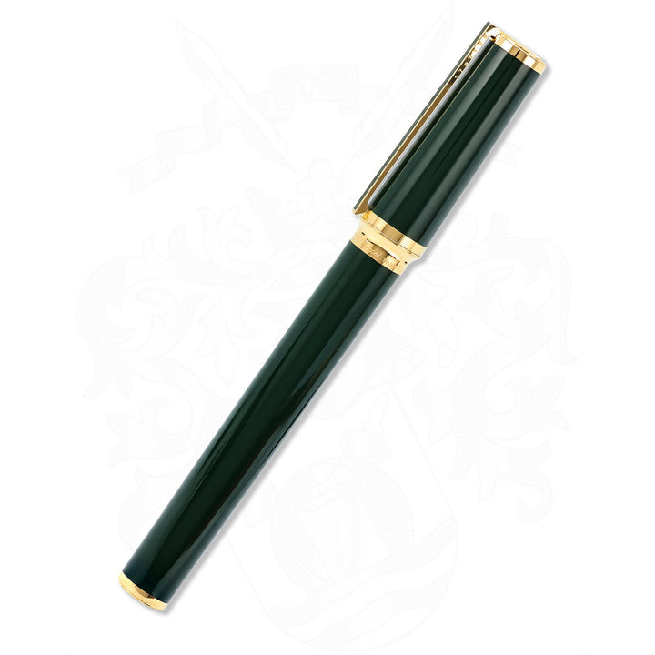 S.T. Dupont Montparnase Green Lacquer and Gold Fountain Pen