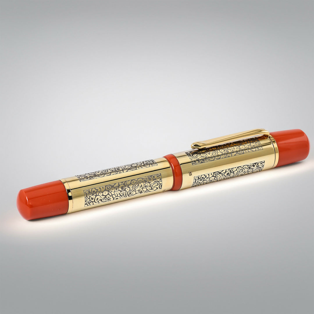 Bexley 15TH Anniversary 1993-2008 Owners Club Pen Orange Gold Vermeil Fountain Pen