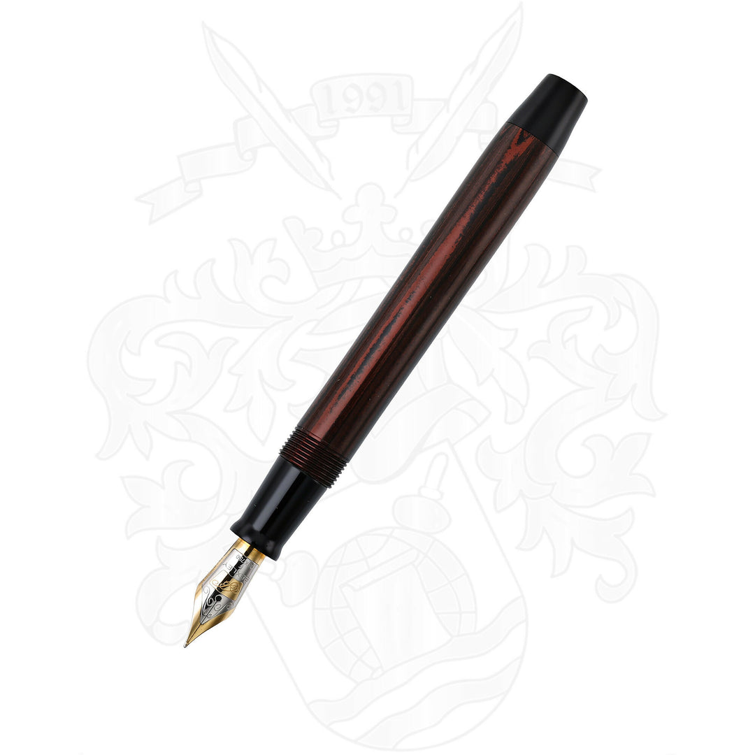 Bexley Black Woodgrain Ebonite Fountain Pen