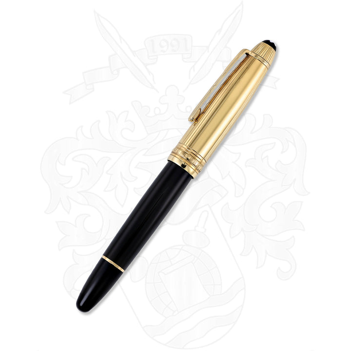 Montblanc Meisterstuck Doue Solitaire 146 LeGrand Fountain Pen - Gold Plated Striped Cap