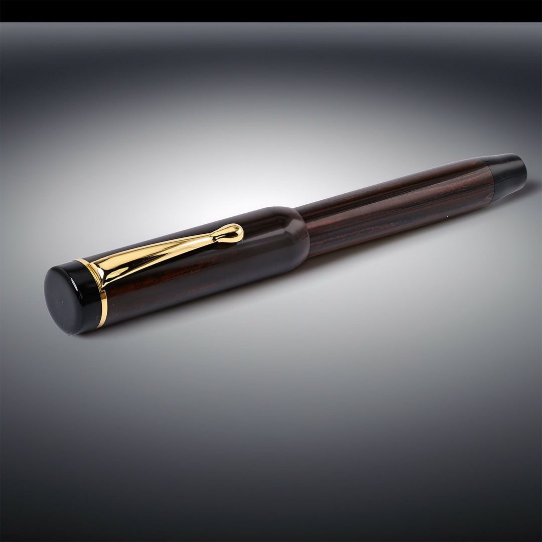 Bexley Black Woodgrain Ebonite Fountain Pen
