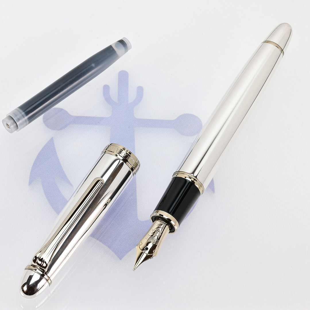 Sailor 1911 Profit Sterling Silver 21k Fountain Pen - Senior Nagahara Naginata