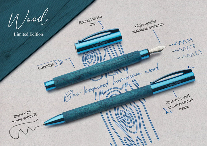 Faber-Castell Ambition Fountain Pen - Blue Wood
