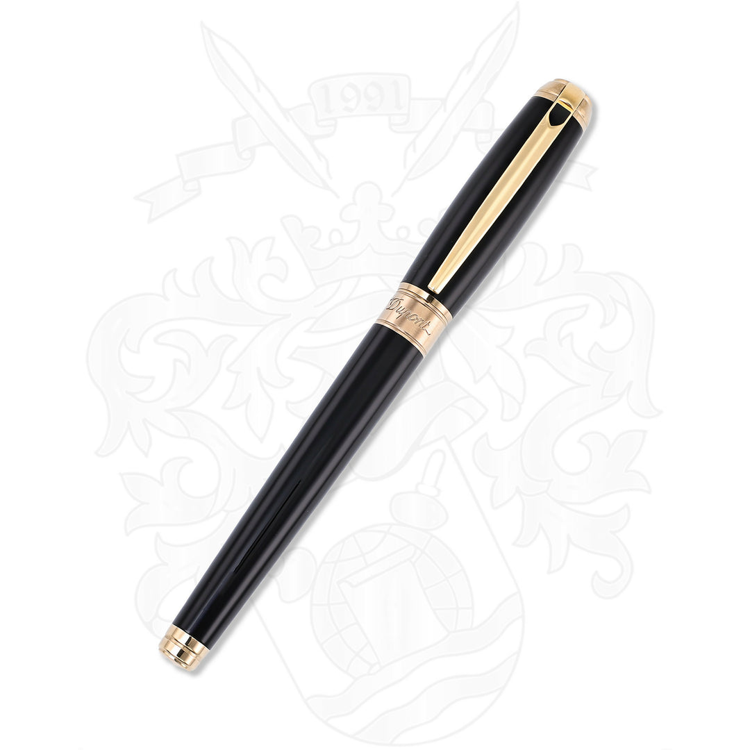 S.T. Dupont Line D Large Fountain Pen - Black & Gold
