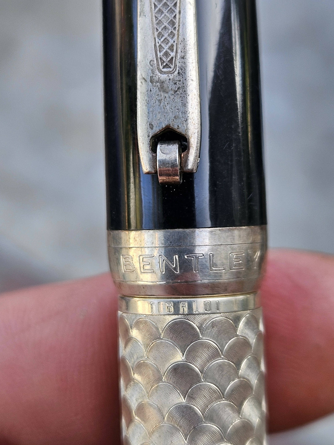 Tibaldi Bentley Mulsanne Dark Stained Vavona Silver Rollerball Pen