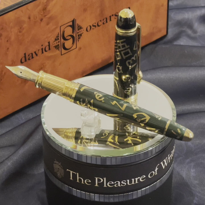 David Oscarson Lingua Pacifica Mossy Black - Fountain Pen