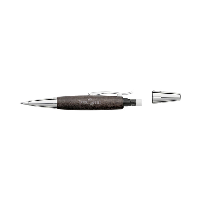 Faber-Castell E-Motion Wood & Polished Chrome-Black Mechanical Pencil