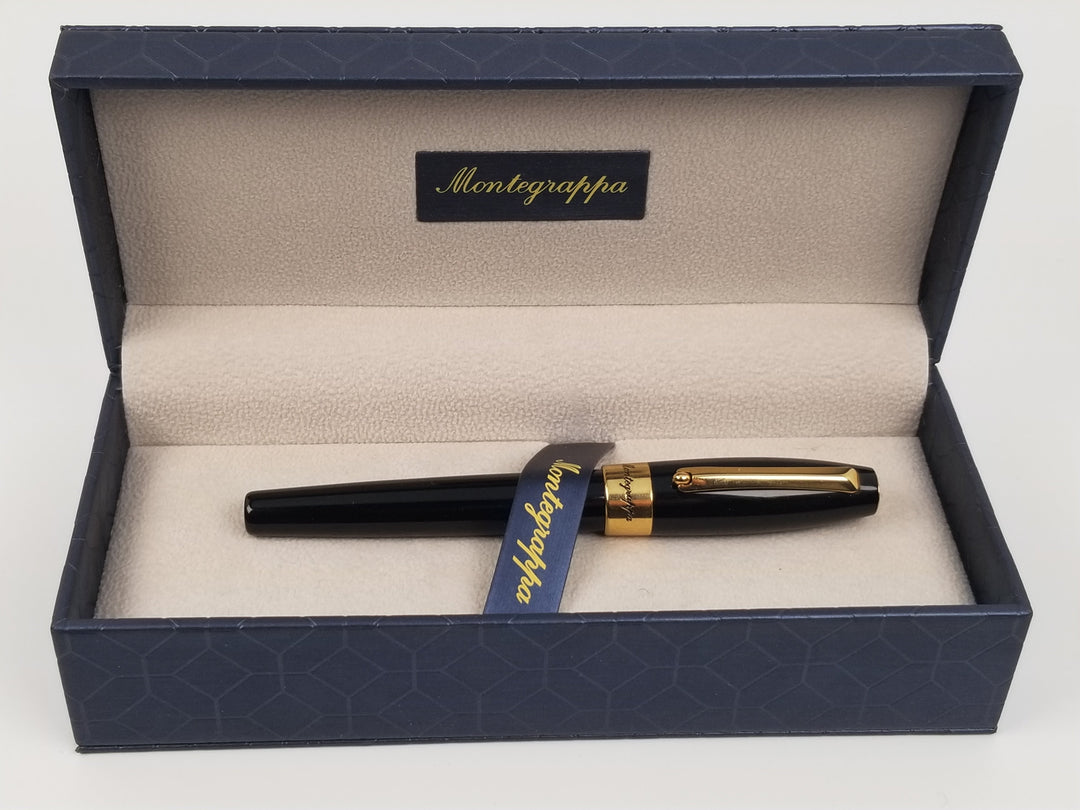 Montegrappa Fortuna Fountain Pen - Black And Gold