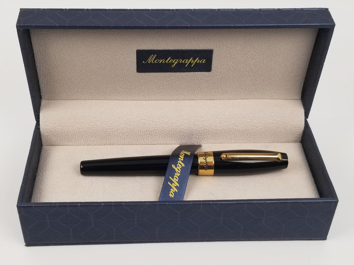 Montegrappa Fortuna Fountain Pen - Black And Gold
