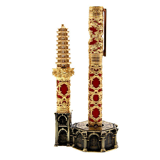 S.T. Dupont Haute Creation Architecture Collection Rollerball Pen - Lake Shanhu Pagodas