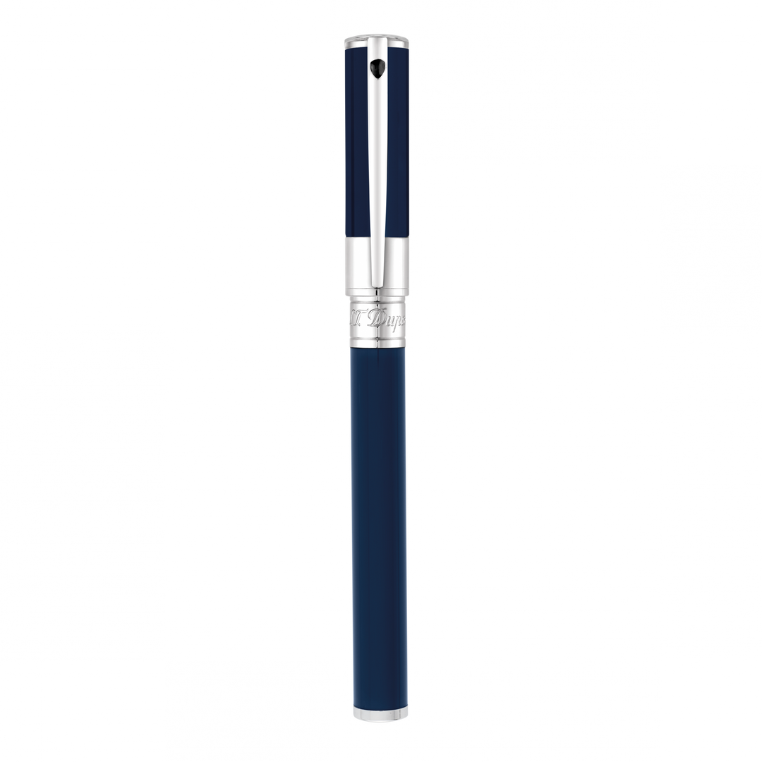 S.T. Dupont D-Initial Rollerball Pen - Blue & Chrome