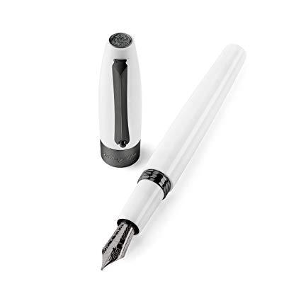 Montegrappa Fortuna Fountain Pen - White And Ruthenium