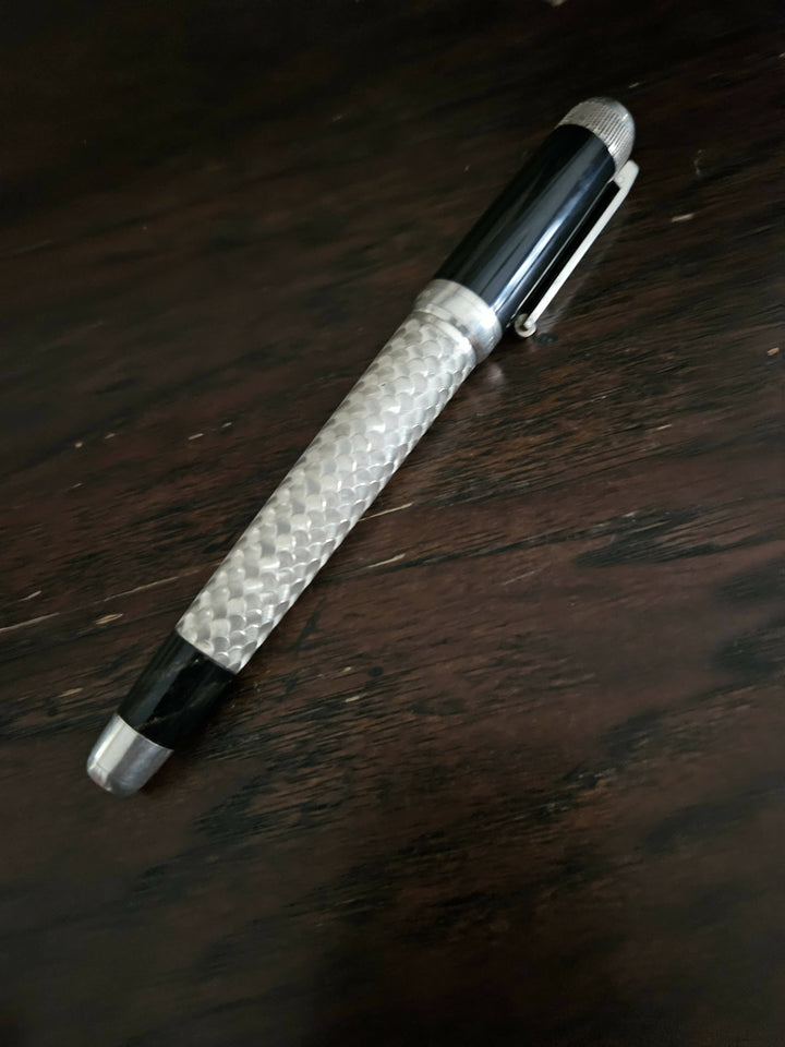 Tibaldi Bentley Mulsanne Dark Stained Vavona Silver Rollerball Pen