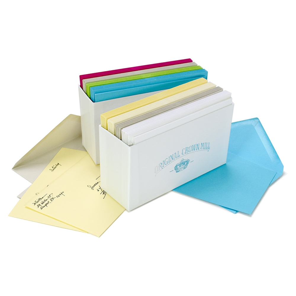 Color Vellum Note Card Assortments (4 colors with 8 sets each) 3.5x5"| Original Crown Mill