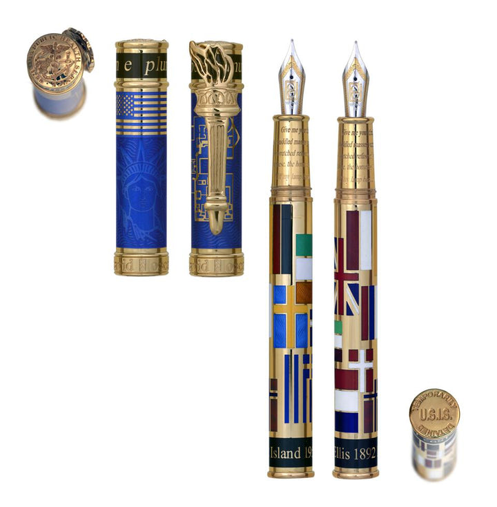 David Oscarson Ellis Island Fountain Pen - Blue