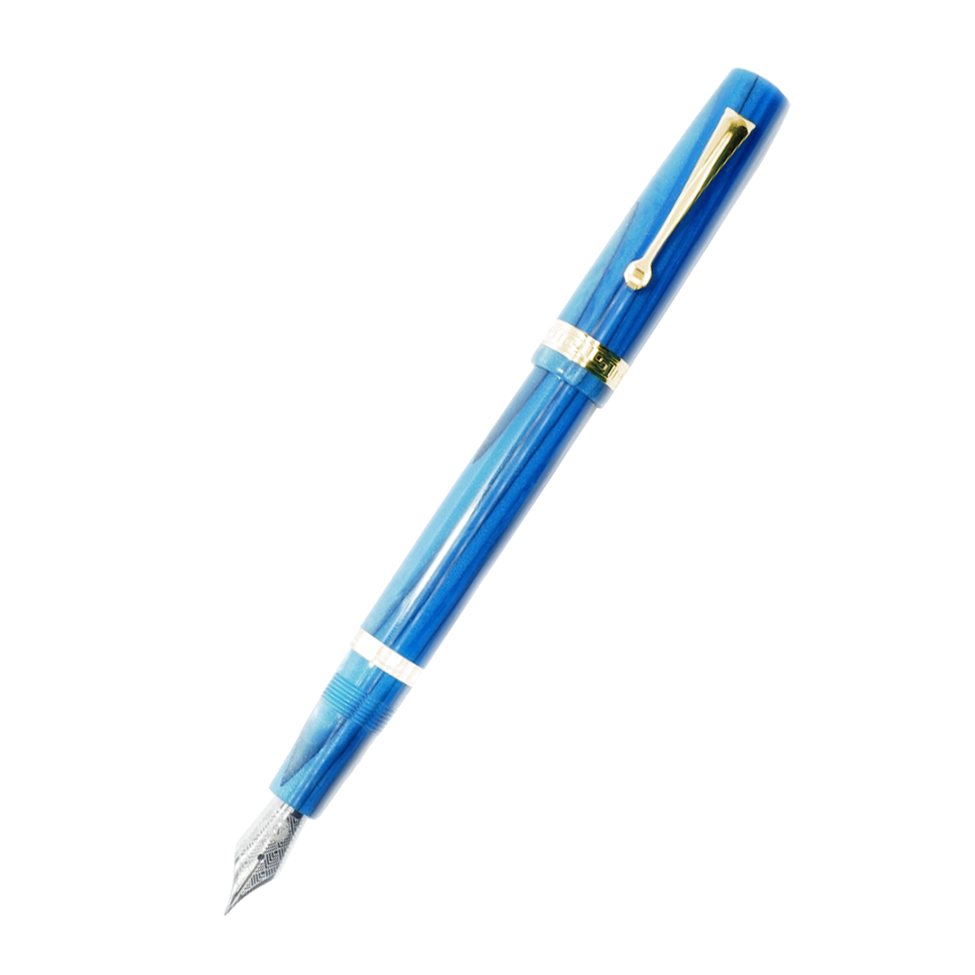 Armando Simoni Club Studio Blue Pinnacle Fountain Pen - Gold Trim