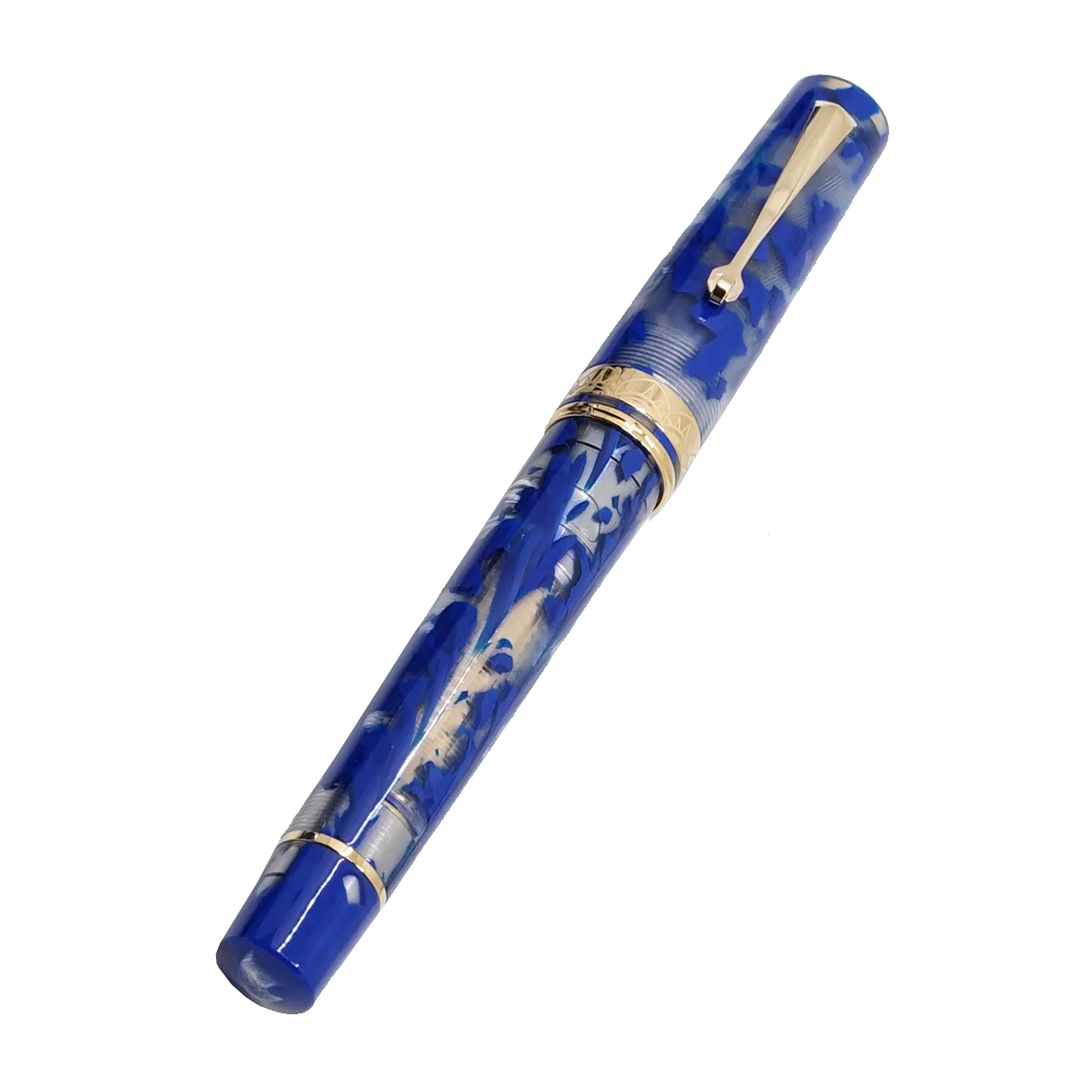 ASC Bologna Medio Blue Lucens fountain pen - Gold Trim