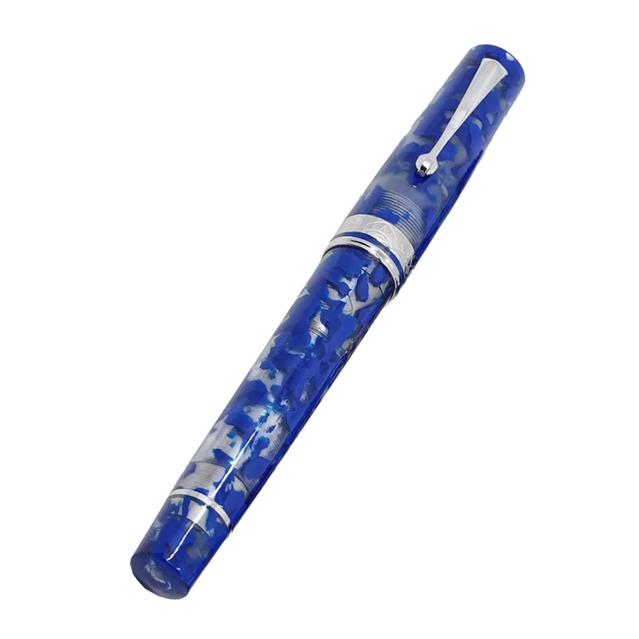ASC Bologna Medio Blue Lucens fountain pen - Rhodium Trim