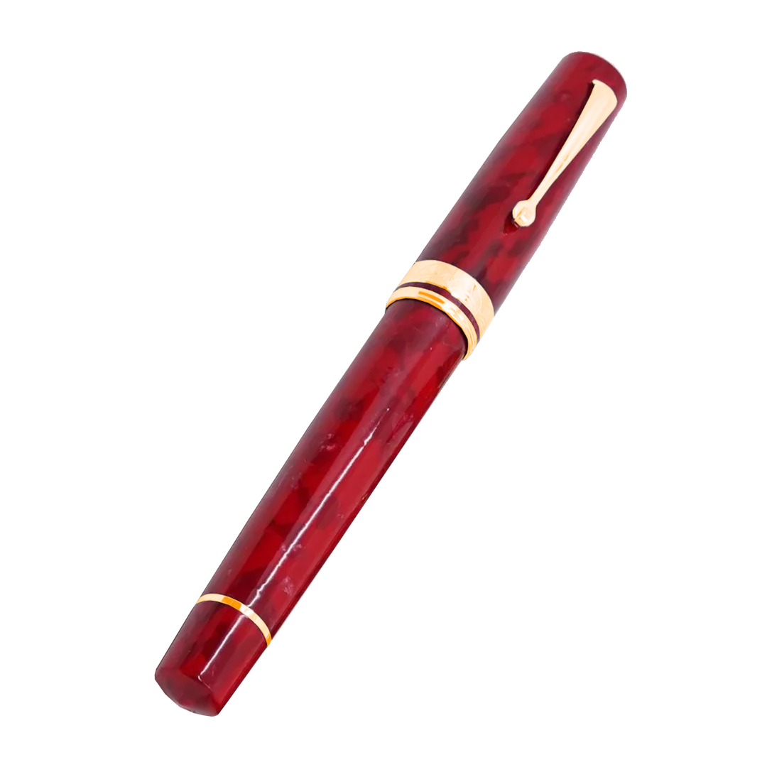 ASC BOLOGNA Medio Rosso Magma fountain pen - Gold Trim