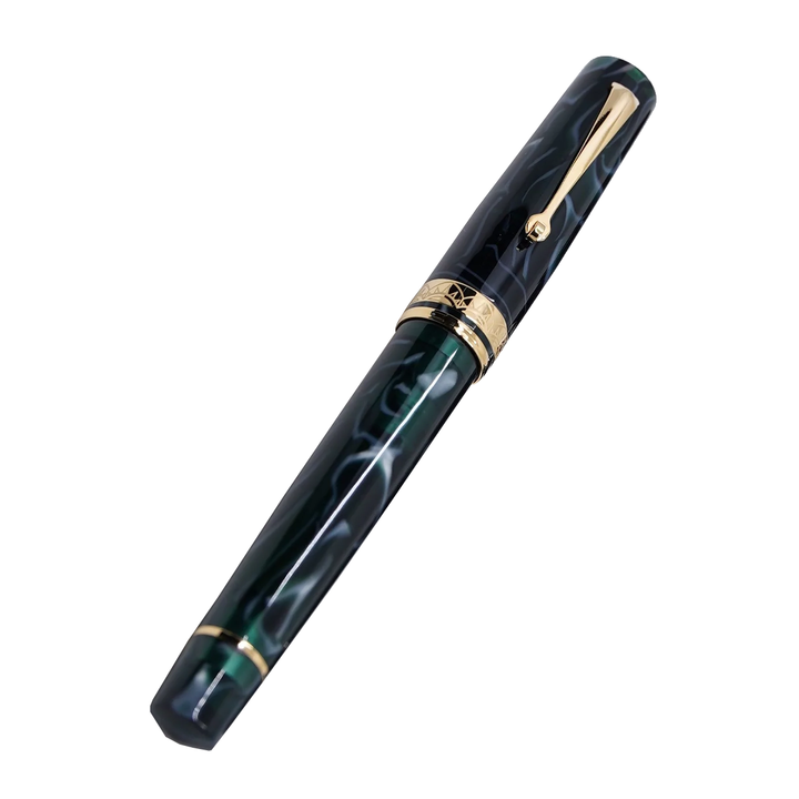 ASC Bologna Medio Green Lagoon fountain pen - Gold Trim