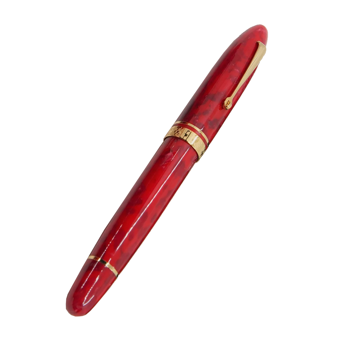 ASC Ogiva Medio Rosso Magma fountain pen - Gold Trim