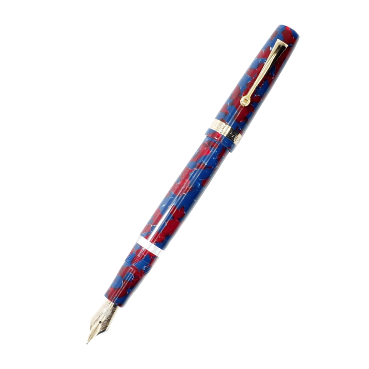 Armando Simoni Club Studio Blue Coral Fountain Pen - Ruthenium Trim