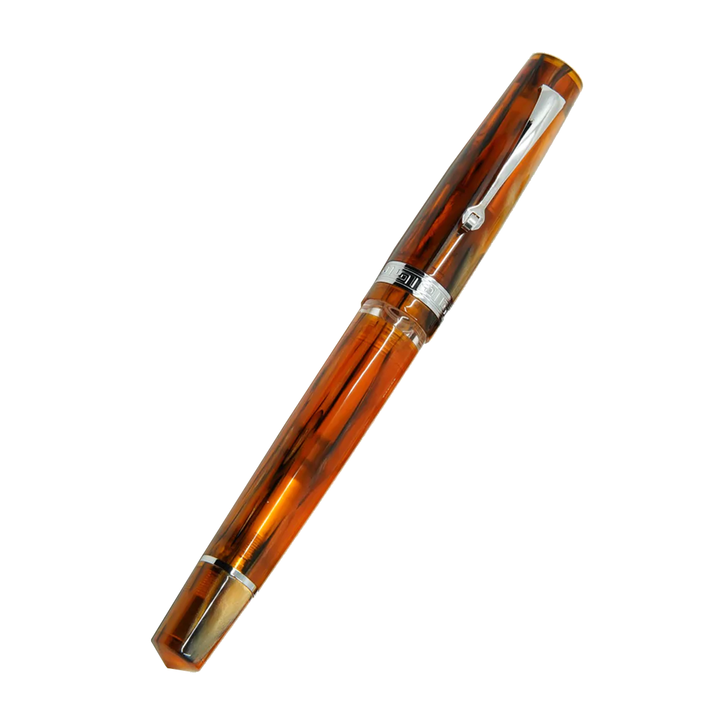 Armando Simoni Club Studio Brown Antelope Fountain Pen - Rhodium Trim