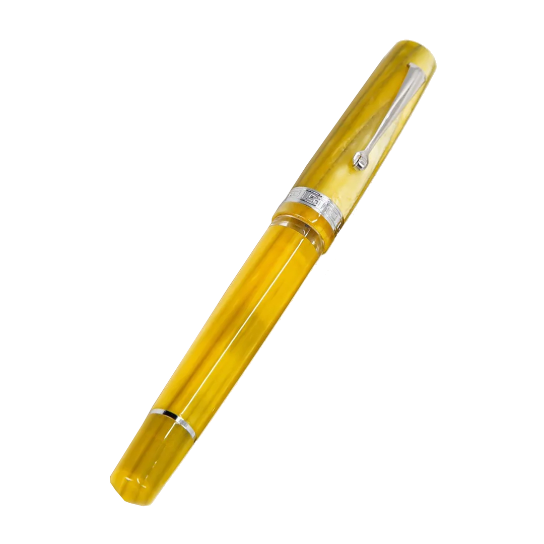 Armando Simoni Club Studio Yellow Pinnacle Fountain Pen - Rhodium Trim