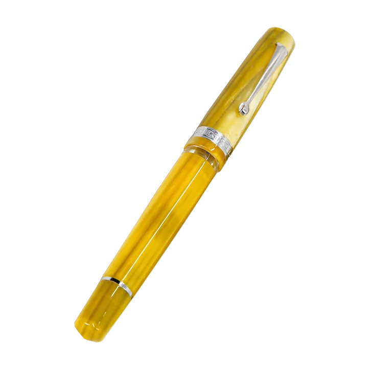 Armando Simoni Club Studio Yellow Pinnacle Fountain Pen - Rhodium Trim