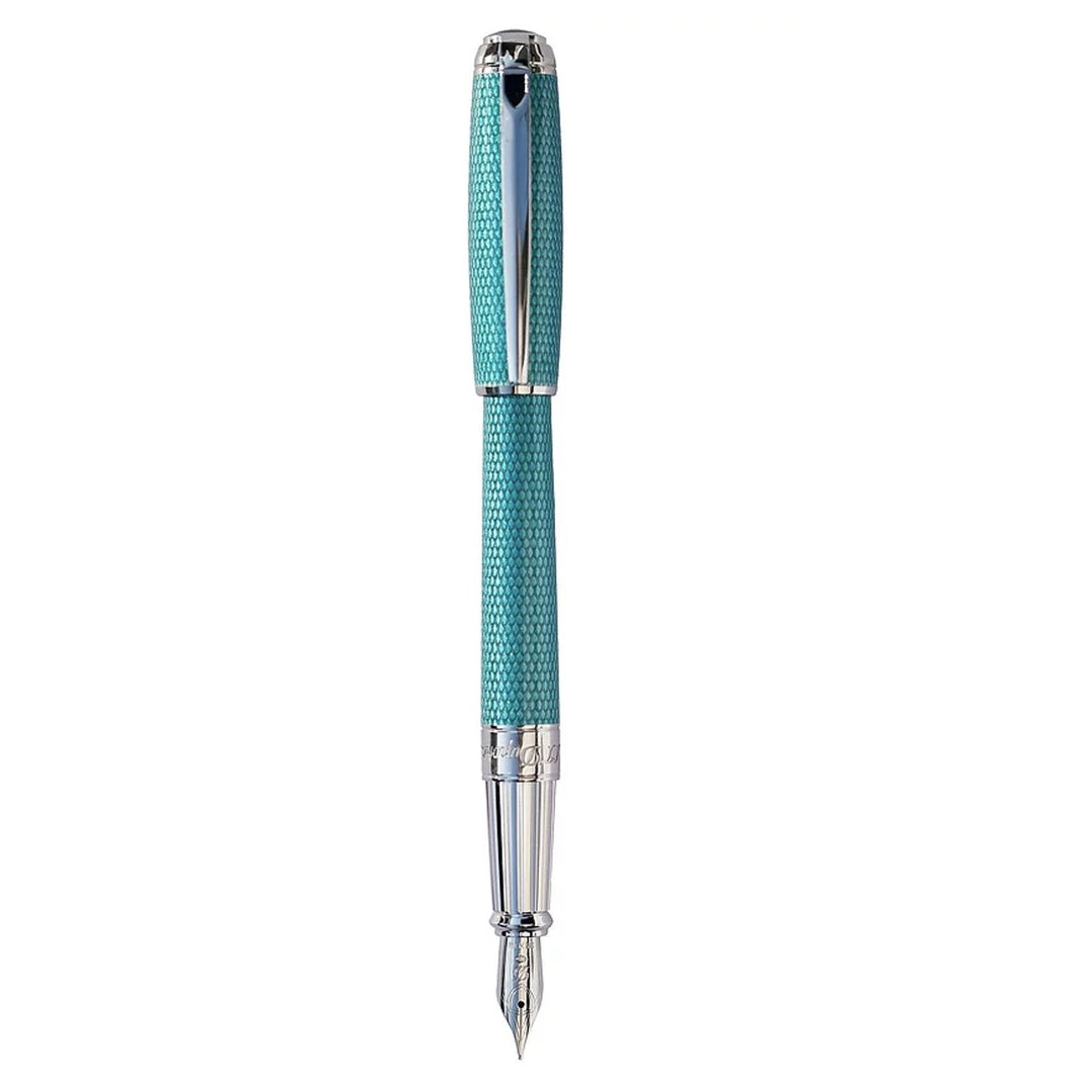 S.T. Dupont Diamond Guilloche Fountain Pen - Aquamarine