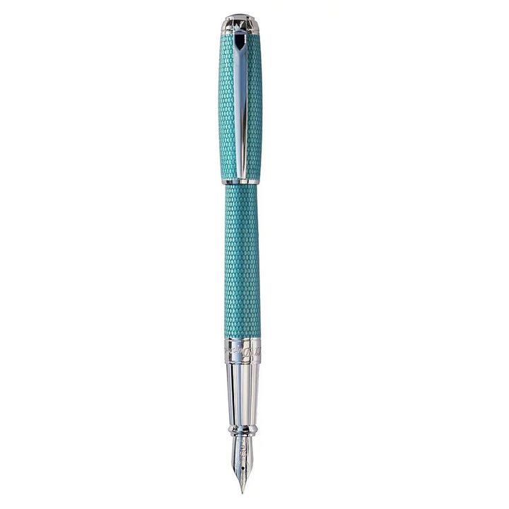 S.T. Dupont Diamond Guilloche Fountain Pen - Aquamarine