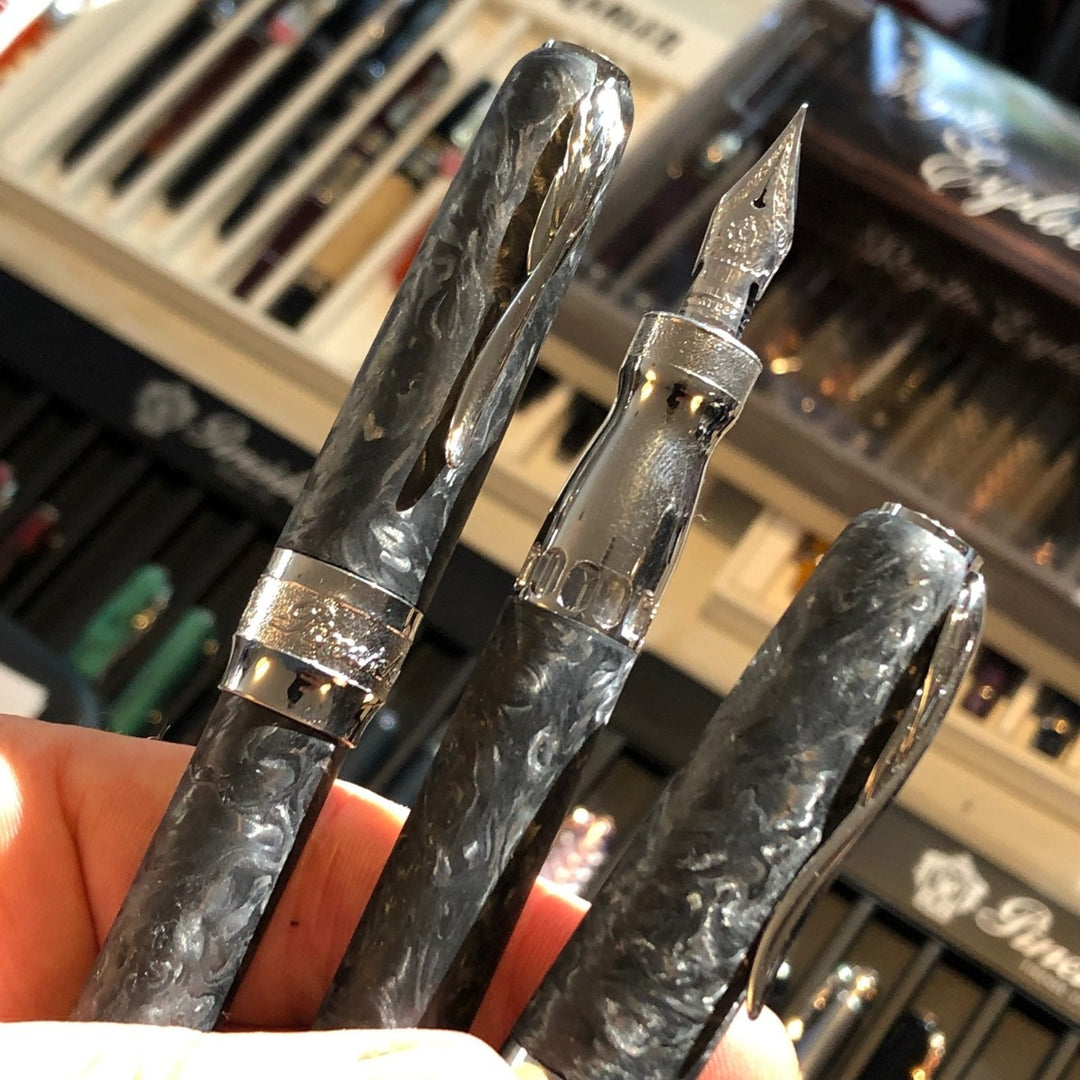 Pineider Mystery Filler Fountain Pen - Forged Carbon
