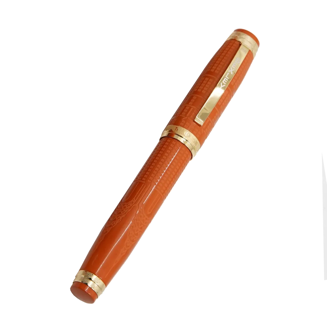 Bexley New Yorker Chrysler Building Chased - Orange Ebonite with Gold Trim