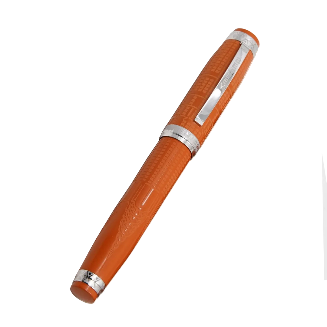 Bexley New Yorker Chrysler Building Chased - Orange Ebonite With Rhodium Trim