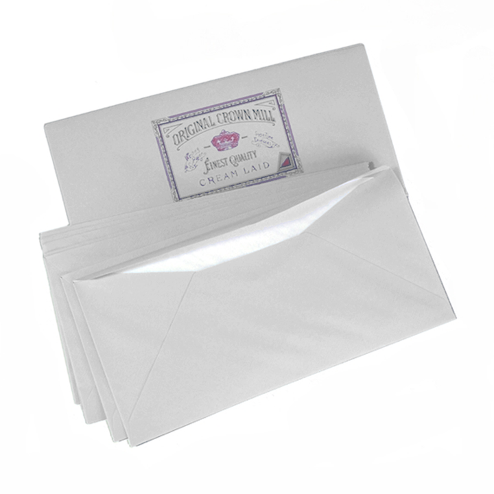 Classic Laid Envelopes 25, 4.25" x 8.75" for A4 Pad (25ct) |Original Crown Mill