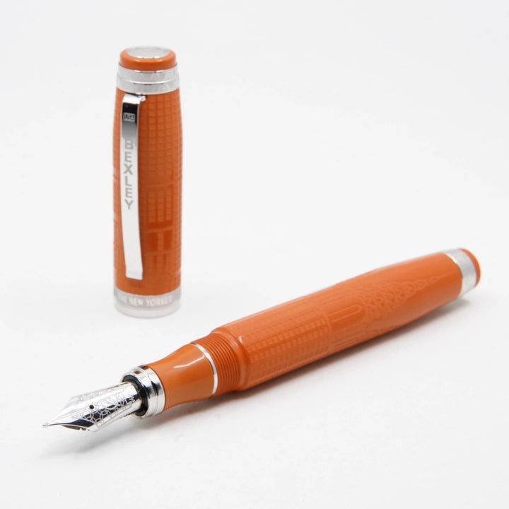Bexley New Yorker Chrysler Building Chased - Orange Ebonite With Rhodium Trim